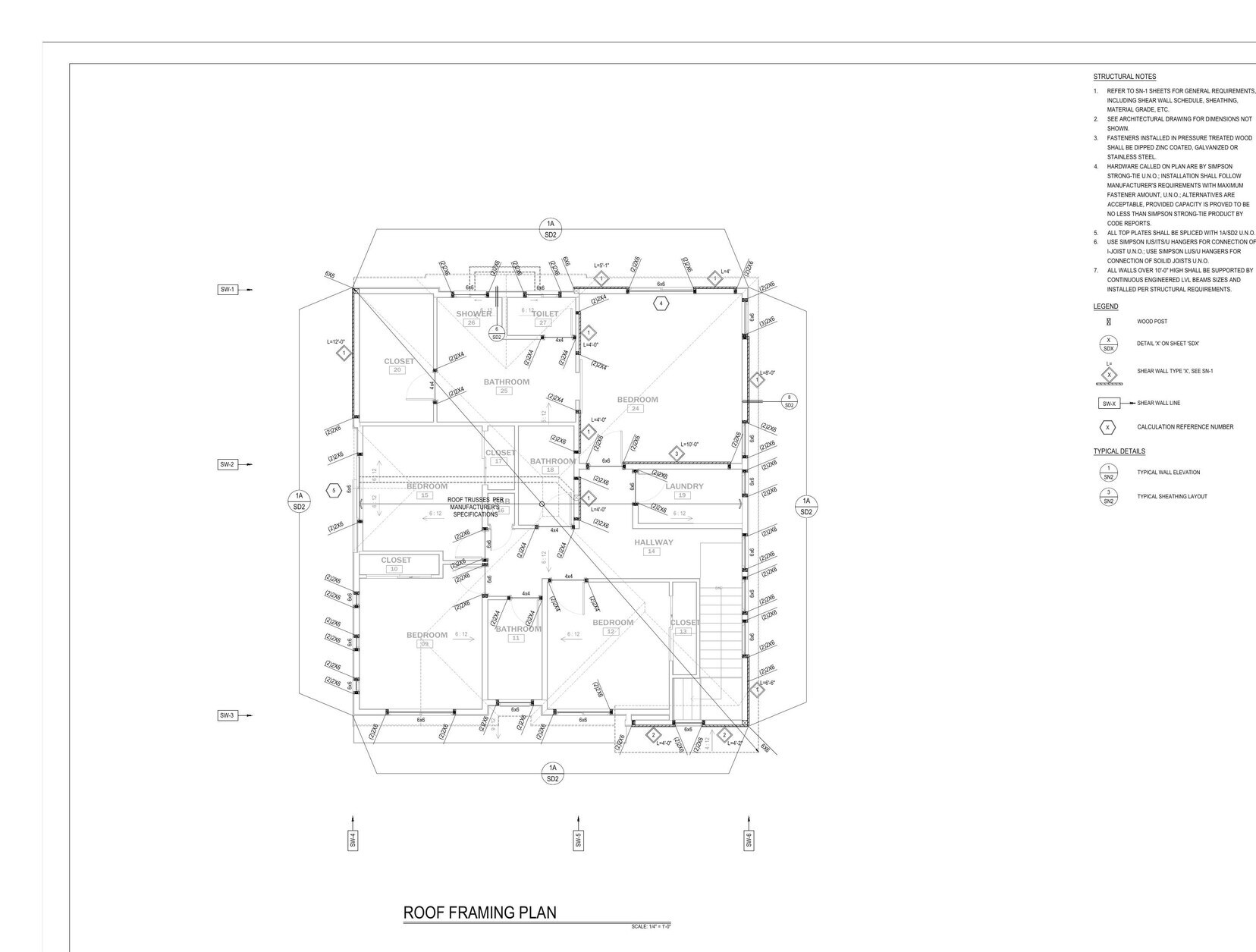Complete the roof and lateral system