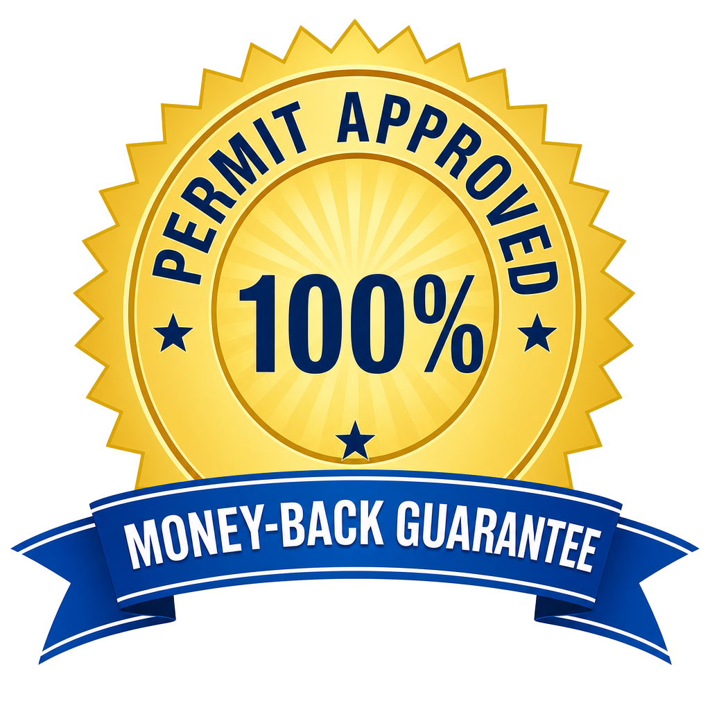 Permit approved 100% money-back guarantee